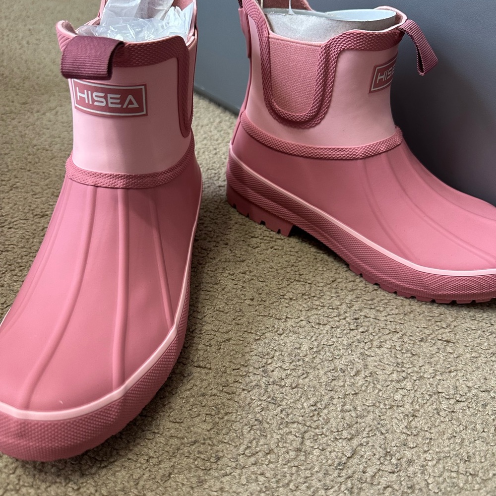 HISEA Women's Pink Winter & Rain Boots